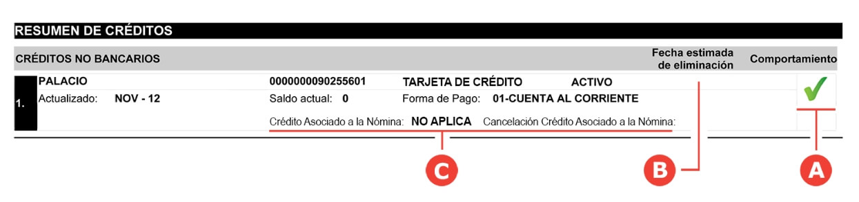 Imagen descriptiva de Resumend de Credito